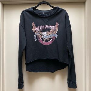 Mate the label wicked & wanted graphic long sleeve top